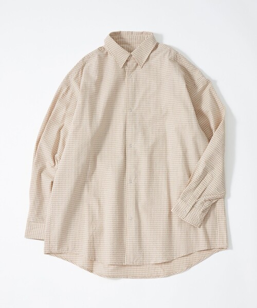 green label relaxing（グリーンレーベルリラクシング）の「【WEB限定】＜GLR or＞プレイド チェック柄 リラックス 長袖 シャツ（シャツ/ブラウス・メンズ・ベージュ/オフホワイト・S/L/M）」の8枚目の写真