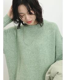 Samansa Mos2 blue | ◎モヘアタッチルーズニット(ニット/セーター)