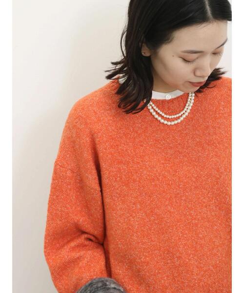 Samansa Mos2 blue（サマンサモスモスブルー）の「◎モヘアタッチルーズニット（ニット/セーター・レディース・グリーン/オレンジ/キナリ・F）」の20枚目の写真