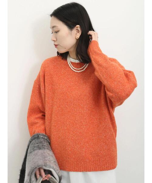 Samansa Mos2 blue（サマンサモスモスブルー）の「◎モヘアタッチルーズニット（ニット/セーター・レディース・グリーン/オレンジ/キナリ・F）」の19枚目の写真