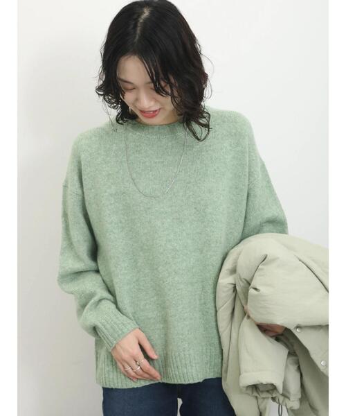 Samansa Mos2 blue（サマンサモスモスブルー）の「◎モヘアタッチルーズニット（ニット/セーター・レディース・グリーン/オレンジ/キナリ・F）」の15枚目の写真