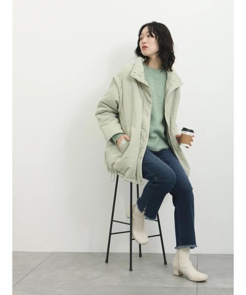 Samansa Mos2 blue（サマンサモスモスブルー）の「◎モヘアタッチルーズニット（ニット/セーター・レディース・グリーン/オレンジ/キナリ・F）」の12枚目の写真