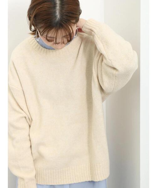 Samansa Mos2 blue（サマンサモスモスブルー）の「◎モヘアタッチルーズニット（ニット/セーター・レディース・グリーン/オレンジ/キナリ・F）」の9枚目の写真