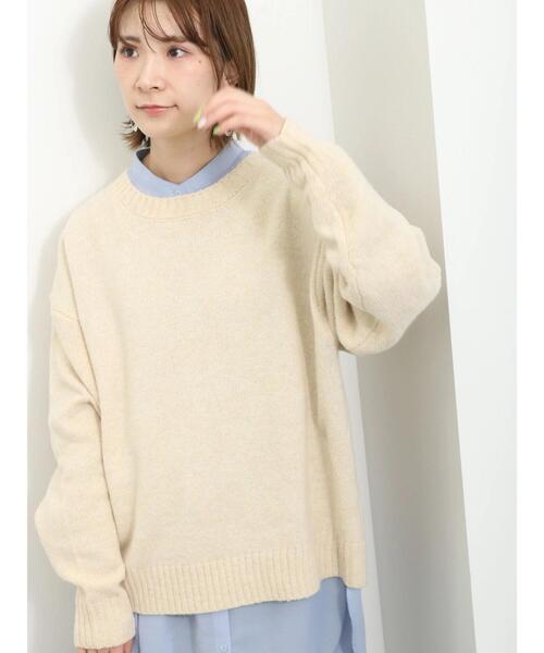 Samansa Mos2 blue（サマンサモスモスブルー）の「◎モヘアタッチルーズニット（ニット/セーター・レディース・グリーン/オレンジ/キナリ・F）」の8枚目の写真