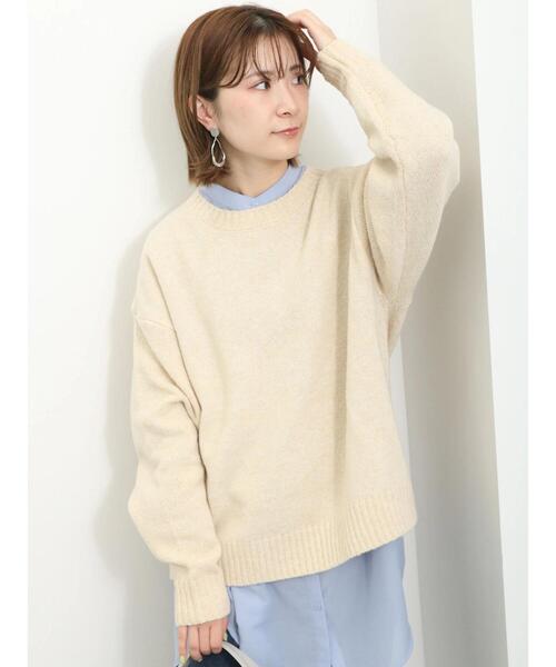 Samansa Mos2 blue（サマンサモスモスブルー）の「◎モヘアタッチルーズニット（ニット/セーター・レディース・グリーン/オレンジ/キナリ・F）」の7枚目の写真