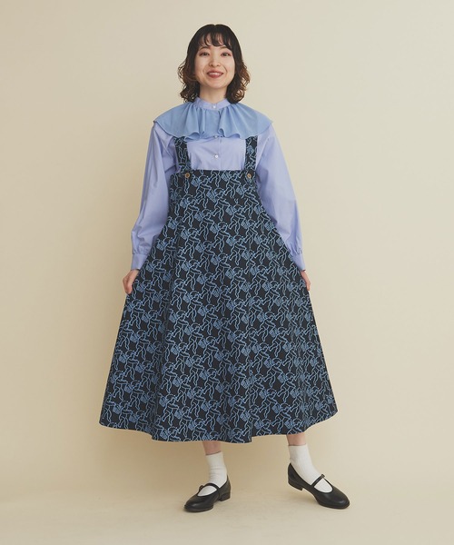 I am I in fact...（アイアムアイインファクト）の「ANGEL CHARM jumper skirt（スカート・レディース・ネイビー/ベージュ・FREE）」の8枚目の写真