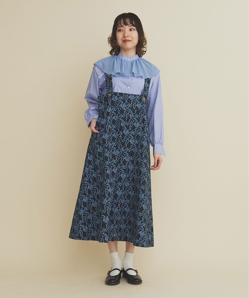 I am I in fact...（アイアムアイインファクト）の「ANGEL CHARM jumper skirt（スカート・レディース・ネイビー/ベージュ・FREE）」の14枚目の写真