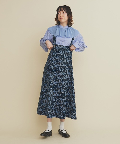 I am I in fact...（アイアムアイインファクト）の「ANGEL CHARM jumper skirt（スカート・レディース・ネイビー/ベージュ・FREE）」の13枚目の写真