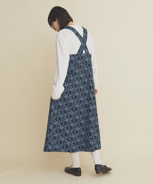 I am I in fact...（アイアムアイインファクト）の「ANGEL CHARM jumper skirt（スカート・レディース・ネイビー/ベージュ・FREE）」の5枚目の写真