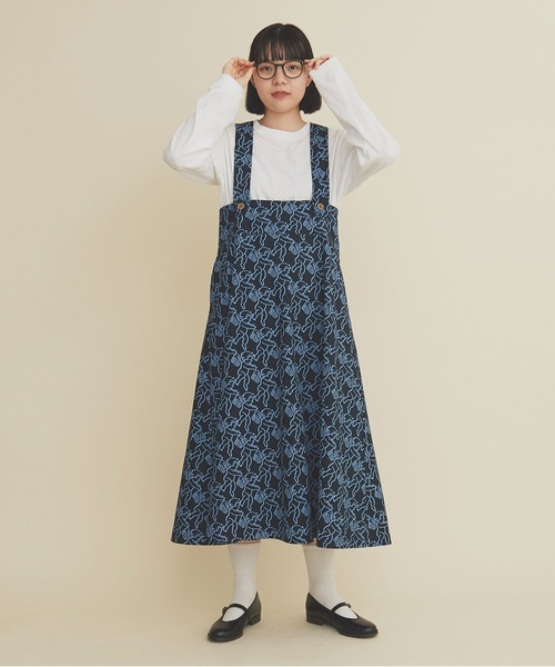 I am I in fact...（アイアムアイインファクト）の「ANGEL CHARM jumper skirt（スカート・レディース・ネイビー/ベージュ・FREE）」の3枚目の写真