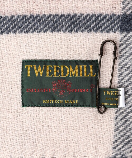 TWEED MILL（ツイードミル）の「【TWEEDMILL/ツイードミル】Pure New Wool Muffler Hex check 70（マフラー・メンズ・ブルー系その他/ブラック系その他/グリーン系その他・FREE）」の4枚目の写真