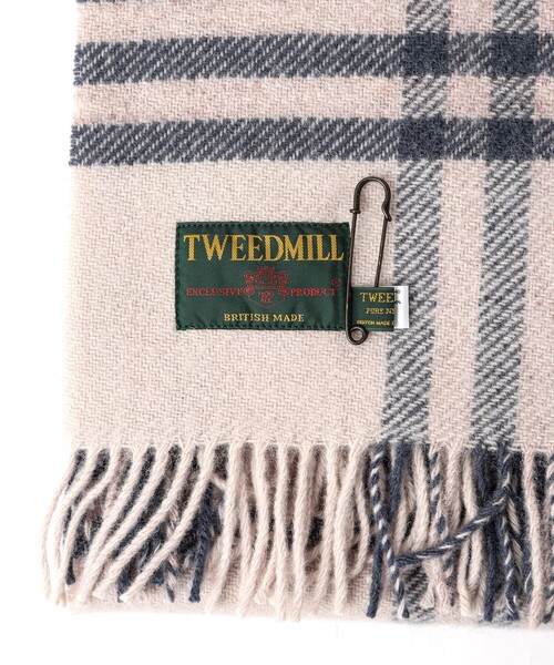 TWEED MILL（ツイードミル）の「【TWEEDMILL/ツイードミル】Pure New Wool Muffler Hex check 70（マフラー・メンズ・ブルー系その他/ブラック系その他/グリーン系その他・FREE）」の5枚目の写真