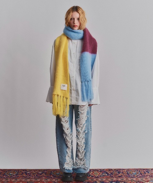 セール中！led.tokyo レッドトウキョウ マルチカラーマフラー レッド led.tokyo（レッドトウキョウ）の「【led.tokyo】MULTI COLOR MUFFLER