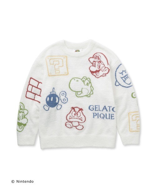 gelato pique(ジェラートピケ)の「【スーパーマリオ】【レディース】ベビモコアソートジャガードプルオーバー(ルームウェア/パジャマ・レディース・ダークグレー/オフホワイト・FREE)」の3枚目の写真