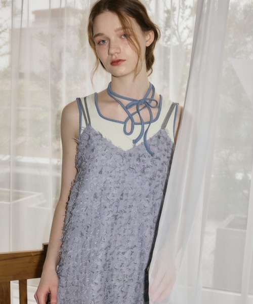 cup in bi color camisole/配色タンクトップ【カップ付き