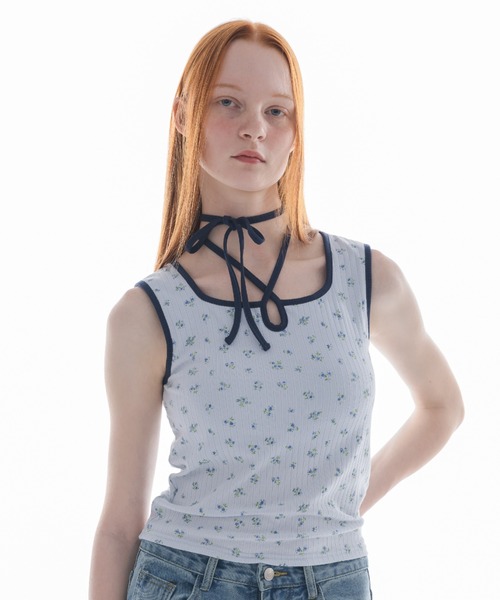 トップス debippu cup in bi color camisole/配色タンクトップ【カップ付き