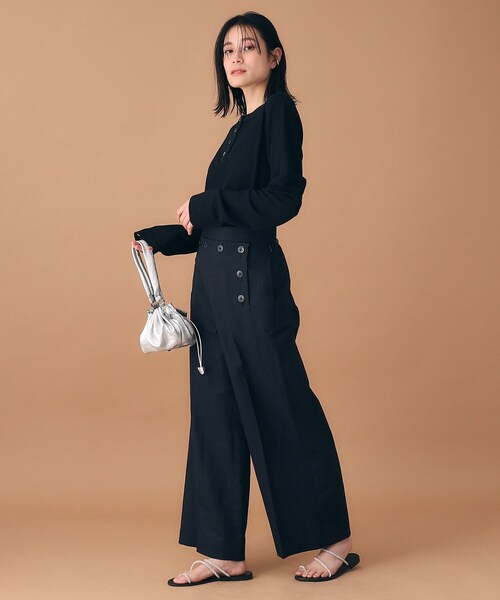 upperhights（アッパーハイツ）の「◆upper hights（アッパーハイツ）シアーヘンリーネックロンT（Tシャツ/カットソー・レディース・ホワイト/ブラック・00）」の9枚目の写真