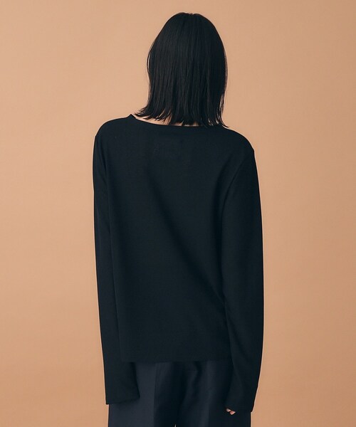 upperhights（アッパーハイツ）の「◆upper hights（アッパーハイツ）シアーヘンリーネックロンT（Tシャツ/カットソー・レディース・ホワイト/ブラック・00）」の14枚目の写真