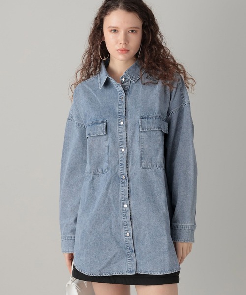 FOREVER 21（フォーエバー トゥエンティーワン）の「【2024SS】ビッグポケットデニムシャツ（シャツ/ブラウス・レディース・ブラック/ブルー・FREE）」の16枚目の写真