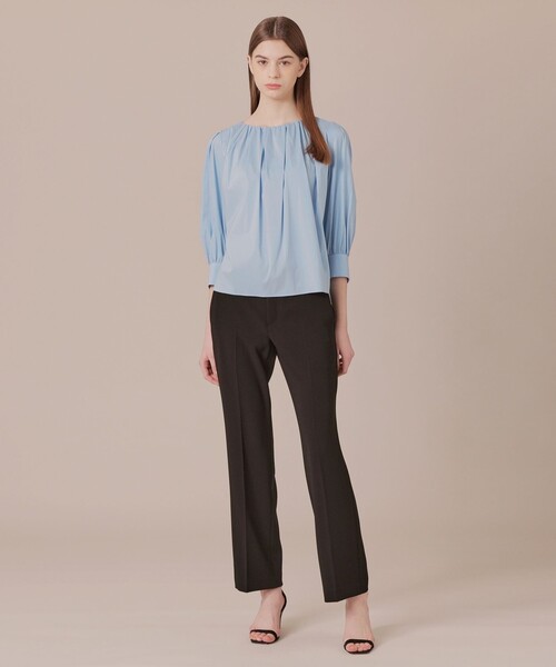 MACKINTOSH LONDON（マッキントッシュ ロンドン）の「コットンナイロンストレッチノーカラーブラウス（シャツ/ブラウス・レディース・ブルー/オフホワイト/ネイビー・40/38）」の13枚目の写真