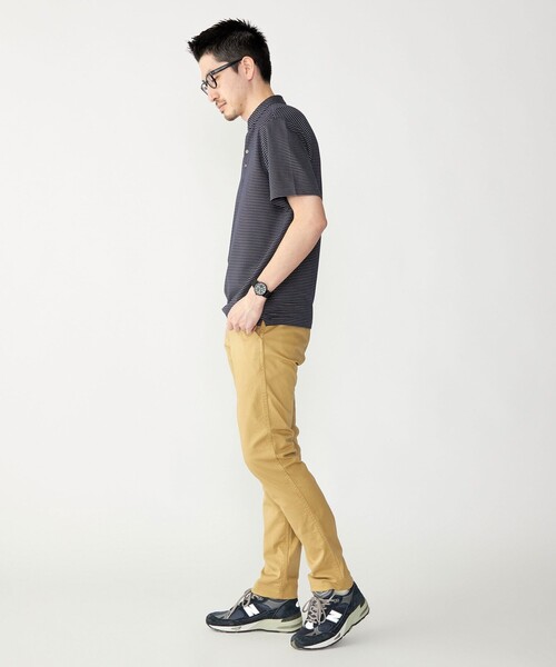 SHIPS(シップス)の「【WEB限定】SHIPS:〈接触冷感〉アイスタッチ ボーダー スムース バンドカラー ポロシャツ(ポロシャツ・メンズ・オフホワイト/ブラック/ネイビー・SMALL/MEDIUM/LARGE/X-LARGE)」の7枚目の写真