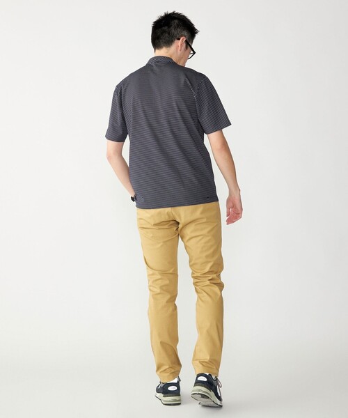 SHIPS(シップス)の「【WEB限定】SHIPS:〈接触冷感〉アイスタッチ ボーダー スムース バンドカラー ポロシャツ(ポロシャツ・メンズ・オフホワイト/ブラック/ネイビー・SMALL/MEDIUM/LARGE/X-LARGE)」の8枚目の写真
