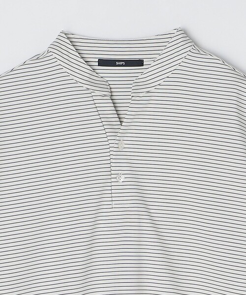 SHIPS(シップス)の「【WEB限定】SHIPS:〈接触冷感〉アイスタッチ ボーダー スムース バンドカラー ポロシャツ(ポロシャツ・メンズ・オフホワイト/ブラック/ネイビー・SMALL/MEDIUM/LARGE/X-LARGE)」の18枚目の写真