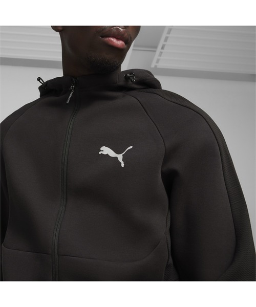 PUMA（プーマ）の「PUMA プーマ メンズ エヴォストライプ フーデッド ジャケット EVOSTRIPE Full-Zip（パーカー・メンズ・ブラック/グレー系その他・X-LARGE/SMALL/LARGE/XX-LARGE/MEDIUM）」の4枚目の写真
