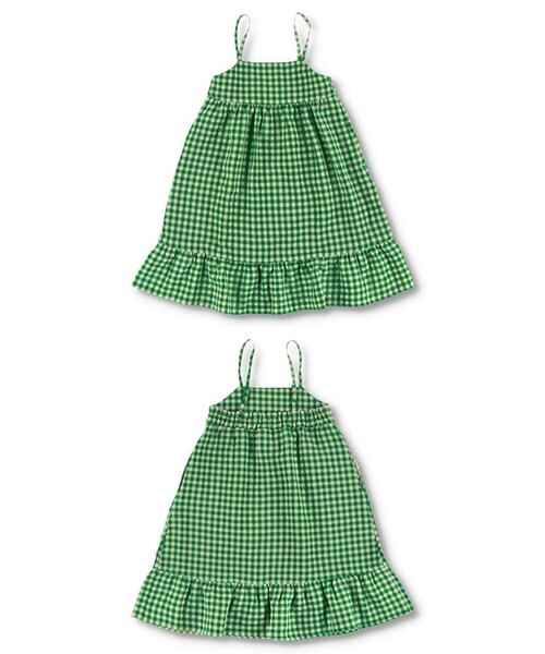 BRANSHES（ブランシェス）の「【お揃い】ギンガムチェックジャンパースカート（スカート・キッズ・ネイビー/グリーン・130/140/150/90/100/110/120）」の6枚目の写真