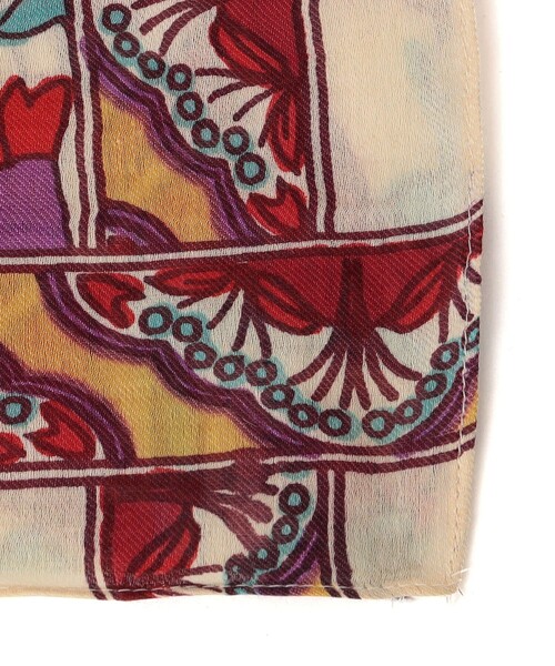 manipuri（マニプリ）の「manipuri:コットン シルク ストール ◇（ストール/ショール・レディース・レッド/ベージュ・ONE SIZE）」の6枚目の写真