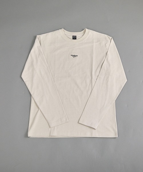 VIBGYOR(ヴィブジョー)の「ヘヴィウェイト天竺 刺繍 長袖 クルーネック(Tシャツ/カットソー・メンズ・ホワイト/ブラック/ベージュ・MEDIUM/LARGE)」の1枚目の写真