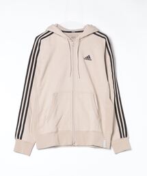 アディダス adidas エッセンシャルズ プラス ルーズフィット スリーストライプス フレンチテリー フルジップパーカー