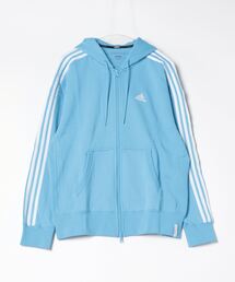 アディダス adidas エッセンシャルズ プラス ルーズフィット スリーストライプス フレンチテリー フルジップパーカー