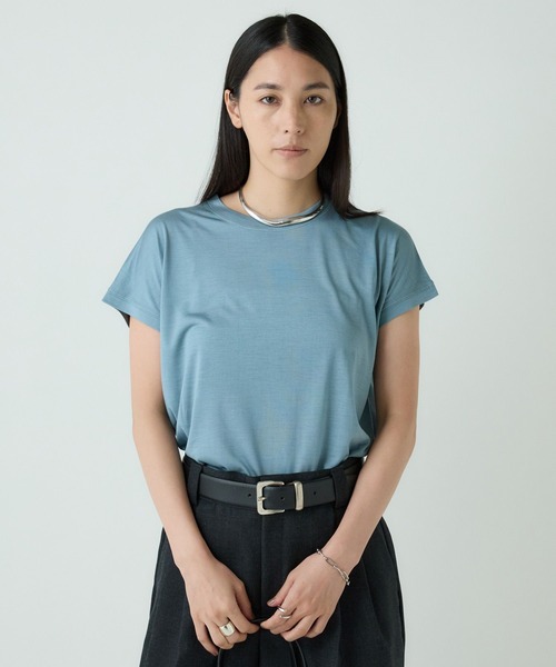 Tシャツ・カットソー \"CHAOS GIRL\" WAXED BROWN T SHIRT スラブカットTシャツ（Tシャツ/カットソー）｜HER.（ハー）の