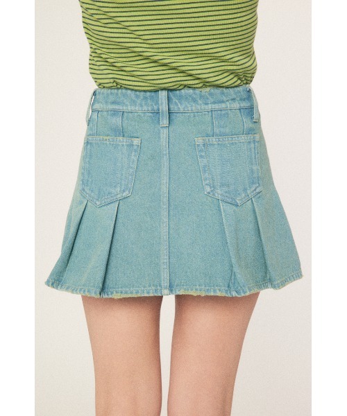 RODEO CROWNS WIDE BOWL（ロデオクラウンズワイドボウル）の「デニムプリーツミニスカート（デニムスカート・レディース・ライトブルー/ブラック・SMALL/MEDIUM）」の8枚目の写真