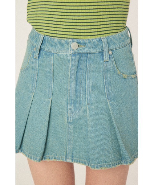 RODEO CROWNS WIDE BOWL（ロデオクラウンズワイドボウル）の「デニムプリーツミニスカート（デニムスカート・レディース・ライトブルー/ブラック・SMALL/MEDIUM）」の9枚目の写真