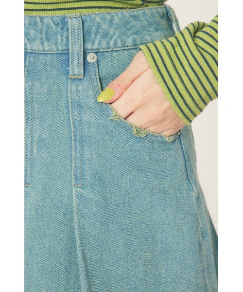 RODEO CROWNS WIDE BOWL（ロデオクラウンズワイドボウル）の「デニムプリーツミニスカート（デニムスカート・レディース・ライトブルー/ブラック・SMALL/MEDIUM）」の12枚目の写真