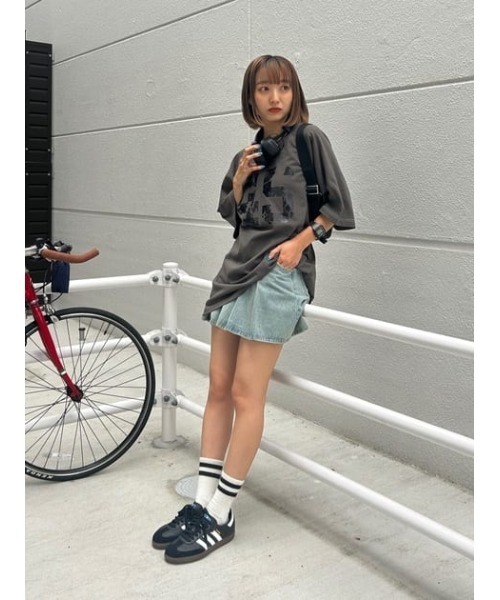 RODEO CROWNS WIDE BOWL（ロデオクラウンズワイドボウル）の「デニムプリーツミニスカート（デニムスカート・レディース・ライトブルー/ブラック・SMALL/MEDIUM）」の19枚目の写真