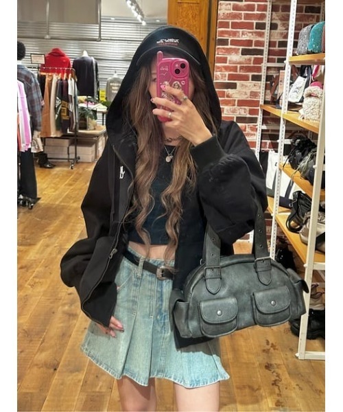 RODEO CROWNS WIDE BOWL（ロデオクラウンズワイドボウル）の「デニムプリーツミニスカート（デニムスカート・レディース・ライトブルー/ブラック・SMALL/MEDIUM）」の22枚目の写真