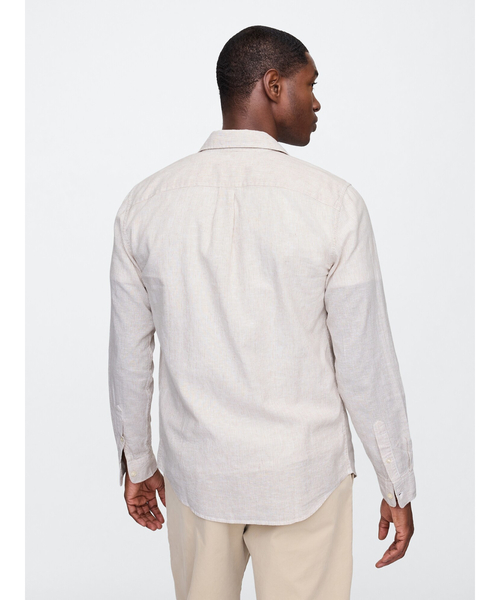 GAP（ギャップ）の「スタンダードフィット リネン混シャツ（シャツ/ブラウス・メンズ・ブルー系その他/ブルー/ネイビー/ブラック/ホワイト/ベージュ/カーキ/ライトベージュ/ブルー系その他2/ブラック系その他・XL/L/M/S/XS）」の13枚目の写真