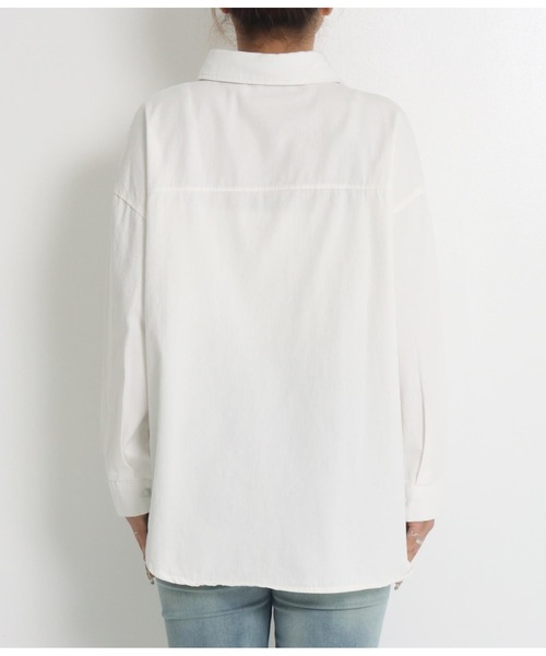 anap mimpi（アナップミンピ）の「オーバーサイズ ラウンドヘム シンプル 長袖 シャツ（シャツ/ブラウス・レディース・ベージュ/ホワイト・FREE）」の18枚目の写真