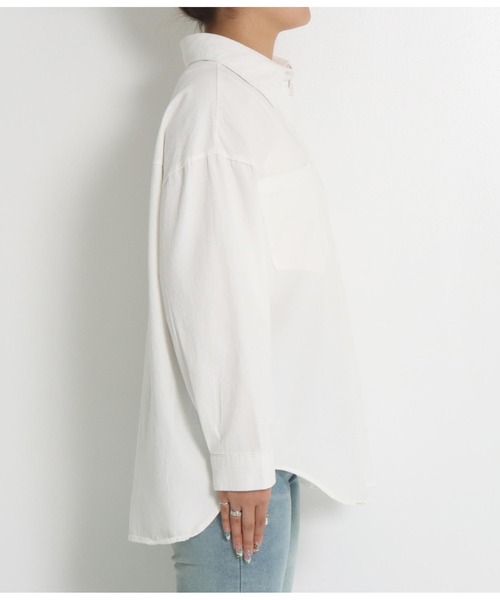 anap mimpi（アナップミンピ）の「オーバーサイズ ラウンドヘム シンプル 長袖 シャツ（シャツ/ブラウス・レディース・ベージュ/ホワイト・FREE）」の17枚目の写真