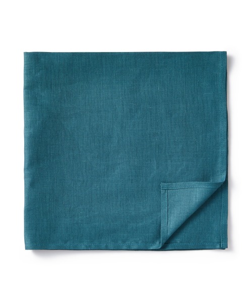 無印良品（ムジルシリョウヒン）の「シャツの生地でつくった　リネン　ハンカチ　４６×４６ｃｍ（ハンカチ/ハンドタオル・レディース・スモーキーグリーン系/ライトイエロー・FREE）」の2枚目の写真
