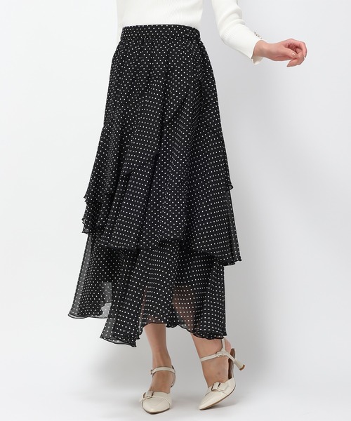 【セール】■2024春夏新作■ランダムティアードドットロングスカート/MM417217（スカート）｜MISCH MASCH（ミッシュマッシュ）
