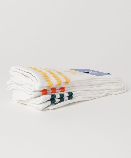 adidas(アディダス)の「【adidas/アディダス】ワンポイント オリジナルスロゴ&ラインデザイン ミッドカットクルーソックス/ 3Pセット/ アディダスオリジナルス(ソックス/靴下・メンズ・ブラック/ホワイト/マルチ・S/M)」の4枚目の写真