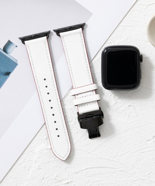 emonique(エモニーク)の「本革イタリアレザー Apple Watch バンド スマートウォッチバンド【38/40/41/42/44/45/49mm対応】(デジタル腕時計・メンズ・ベージュ/ホワイト/ピンク/ライトブラウン/ブラック・42/38)」の2枚目の写真