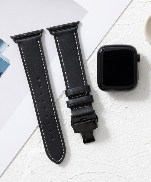 emonique(エモニーク)の「本革イタリアレザー Apple Watch バンド スマートウォッチバンド【38/40/41/42/44/45/49mm対応】(デジタル腕時計・メンズ・ベージュ/ホワイト/ピンク/ライトブラウン/ブラック・42/38)」の3枚目の写真