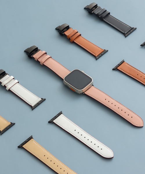 emonique(エモニーク)の「本革イタリアレザー Apple Watch バンド スマートウォッチバンド【38/40/41/42/44/45/49mm対応】(デジタル腕時計・メンズ・ベージュ/ホワイト/ピンク/ライトブラウン/ブラック・42/38)」の6枚目の写真