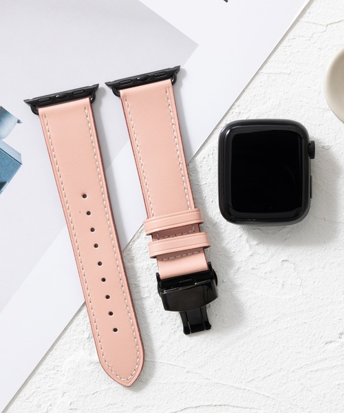 emonique(エモニーク)の「本革イタリアレザー Apple Watch バンド スマートウォッチバンド【38/40/41/42/44/45/49mm対応】(デジタル腕時計・メンズ・ベージュ/ホワイト/ピンク/ライトブラウン/ブラック・42/38)」の7枚目の写真