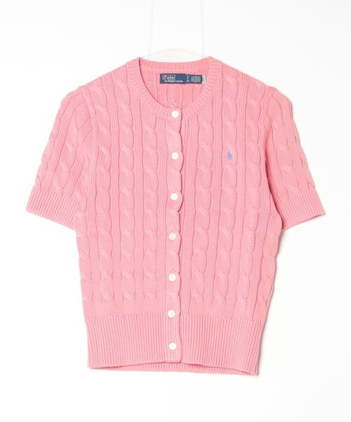 POLO RALPH LAUREN（ポロ ラルフ ローレン）の「ケーブルニット ショートスリーブ カーディガン（カーディガン/ボレロ・レディース・ピンク系3・L/M/S/XL/XS/XXS）」の3枚目の写真